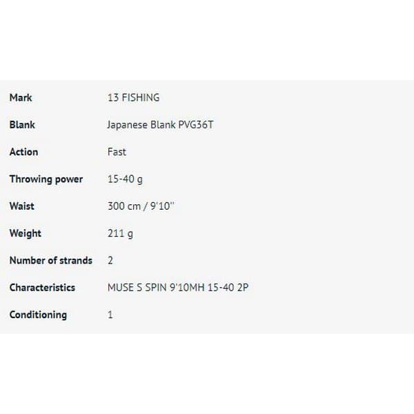 13 Fishing Haspelspö Muse S Svart 2.50 m / 15-40 g