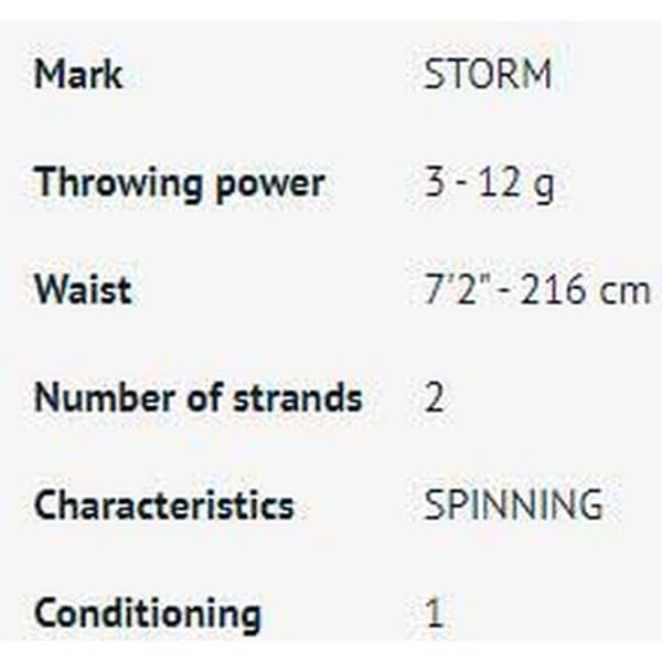 Storm Haspelspö Adventure Xtreme Seabass Svart 2.16 m / 3-12 g