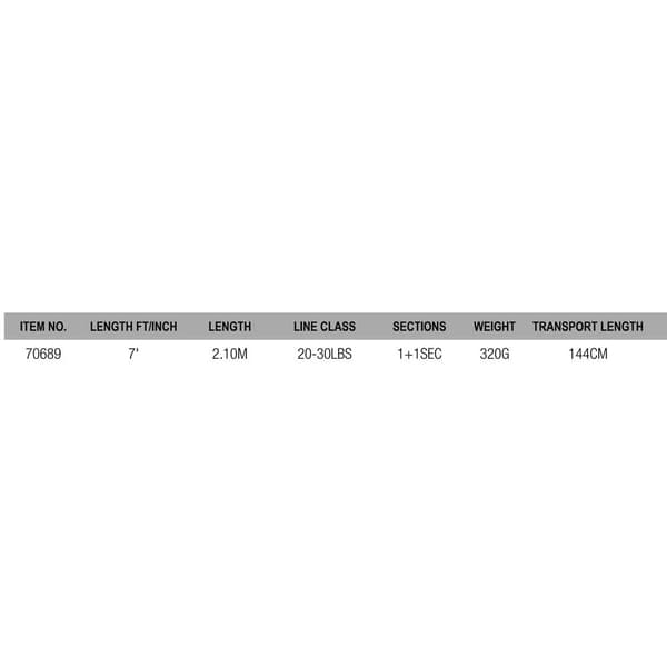 Madcat Havkat Rod Black Inline Søvfarvet 2.10 m / 20-30 lb