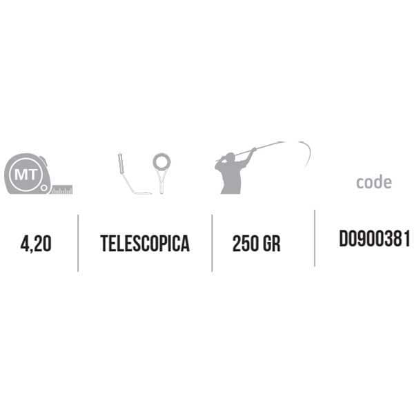 Falcon Fluefiskestang Sturgeon Compact Tele  4.20 m / 250 g