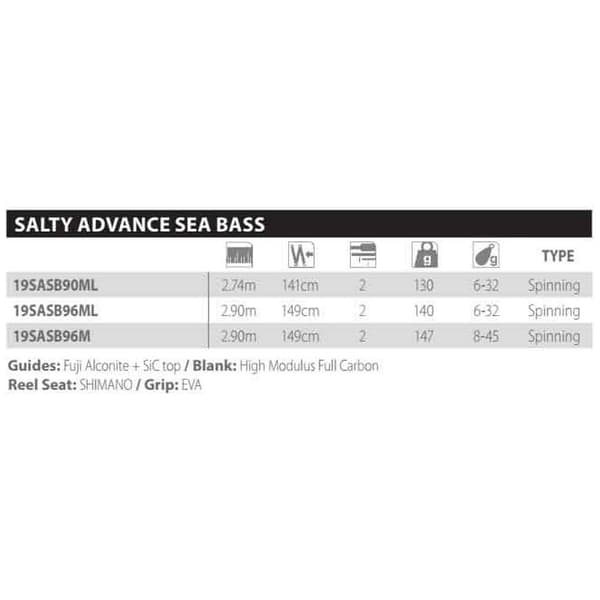 Shimano Fishing Salty Advance Sea Bass Spinnfiskespö Silver 2.74 m / 6-32 g