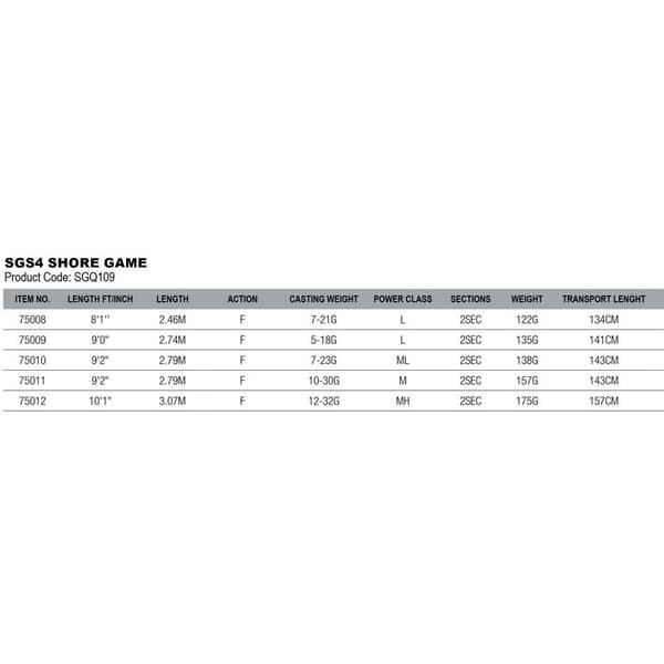 Savage Gear Sgs4 Shore Game Spinnfiskespö Silver 2.46 m / 7-21 g