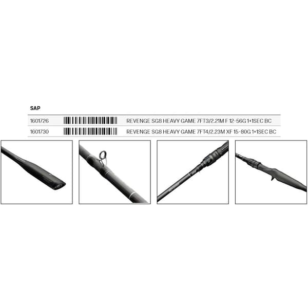 Savage Gear Revenge Sg8 Heavy Game Baitcastingstang  2.23 m / 15-80 g