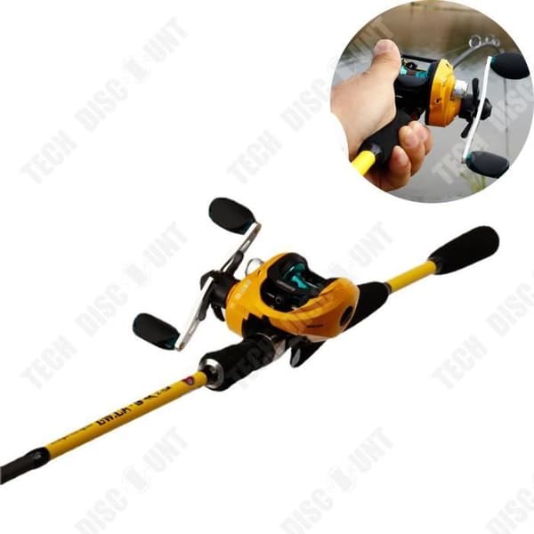 TD® Liten kolgul spö Rak handtag Pistolgrepp 1.8 Road Under Rod Waterdrop Wheel Fiskespö Set