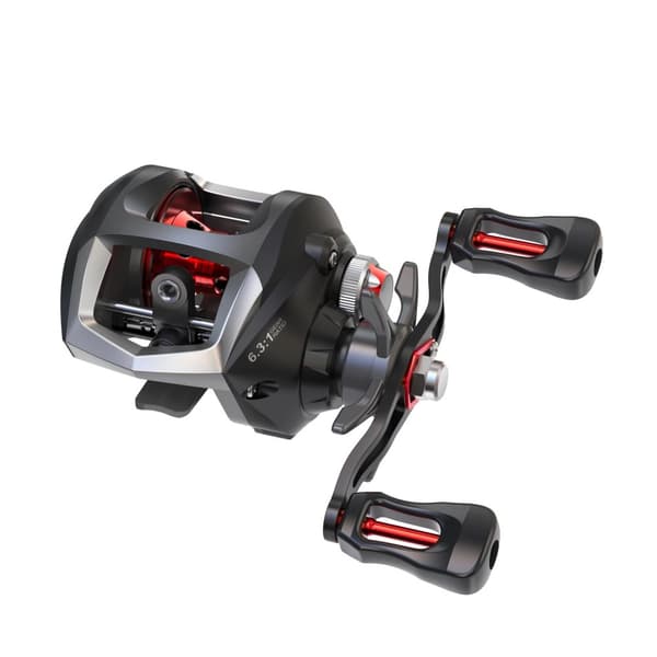 Baitcasting-rulle, 12+1 kullager, 6.3:1 utväxling,svart, Vänster Hand