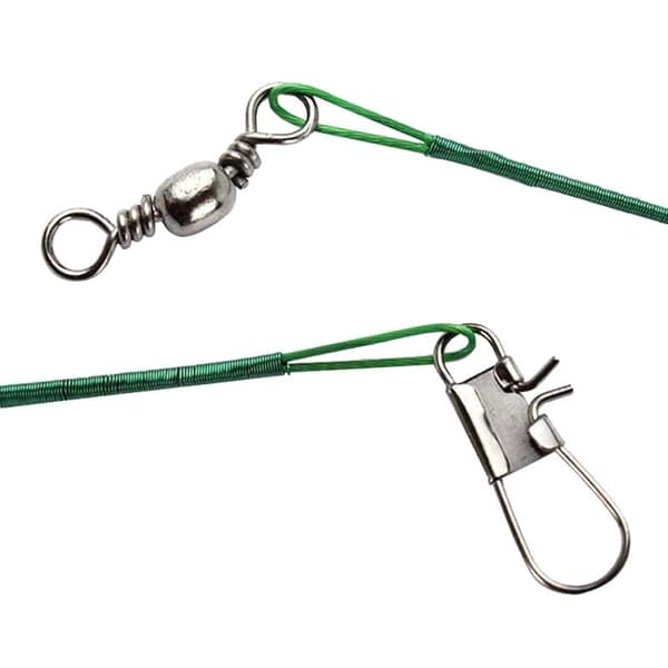 20x Stålledere for fiske - 15 cm - Grønn