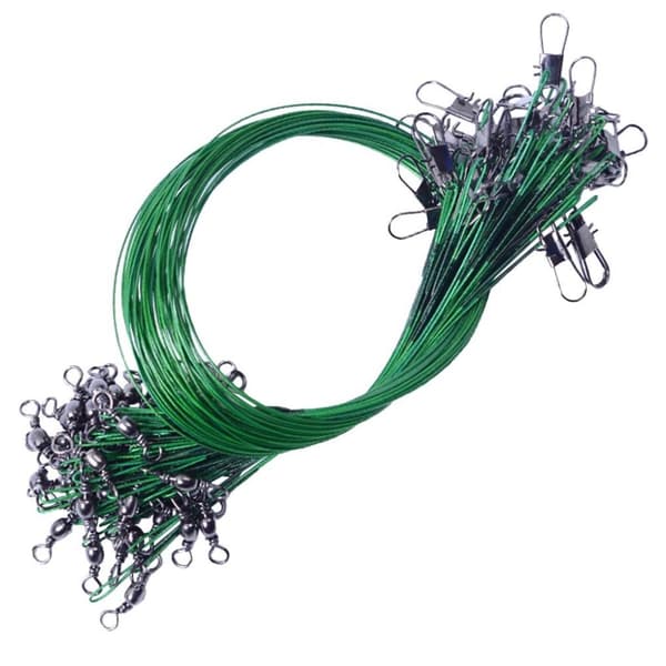 20x Stålledere for fiske - 15 cm - Grønn