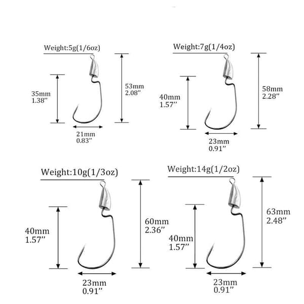Jighoveder/jigs, kroge - 10 stk