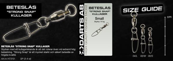 Darts Beteslås Strong Snap Kullager Small