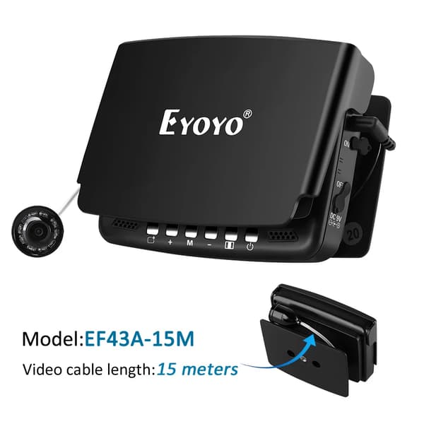 Underwater Fishing Camera, 4,3-tums Monitor, 1000 TVL Upplösning,15M-kabel