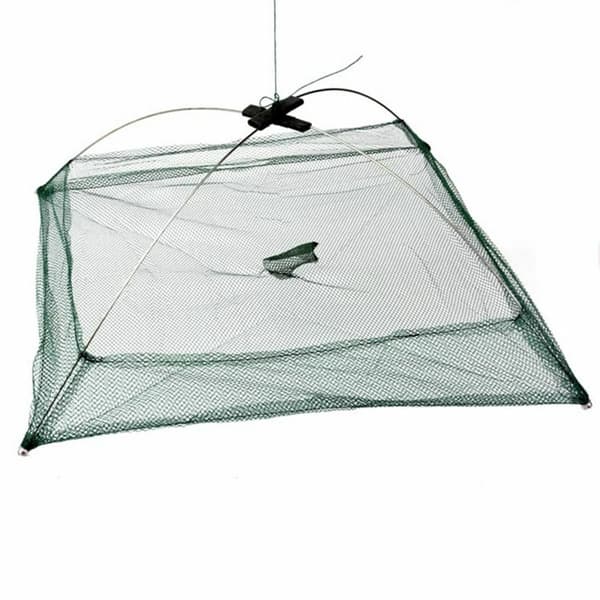 Folding Fishing Net Fish Shrimp Crab Bait Cast Net Mesh Trap