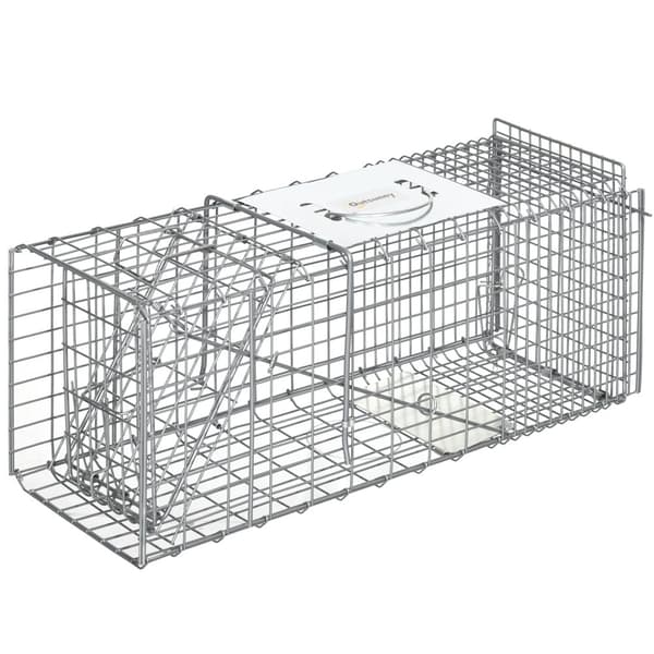 Levande djurfälla, Fällbar design, Mått 66 x 24 x 30,5 cm,Silver