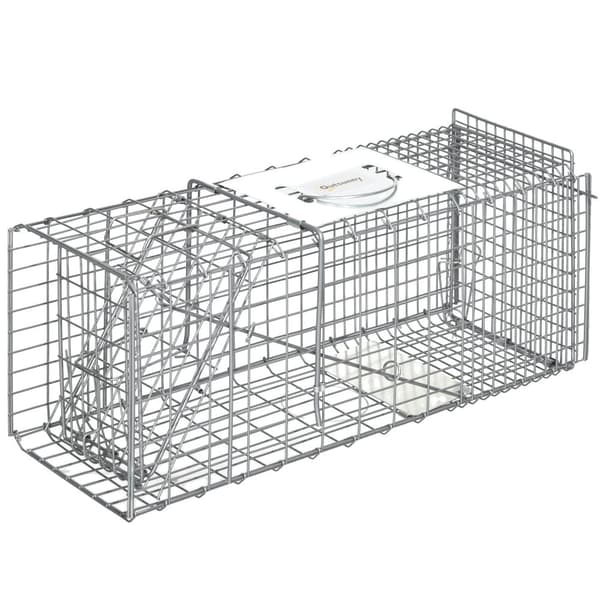 Levande djurfälla, Fällbar design, Mått 66 x 24 x 30,5 cm,Silver