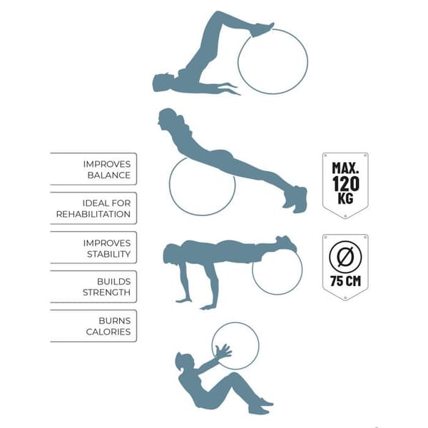 Gymboll - UMBRO - Ø75 CM - Röd - Fitness - Vuxen