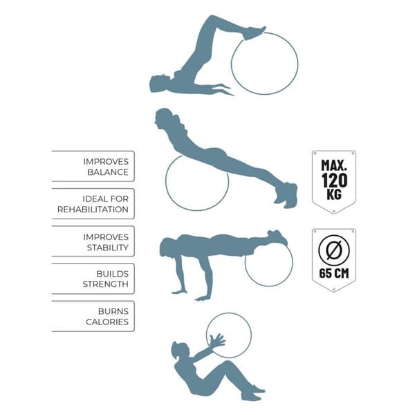 Gymboll - UMBRO - Ø65 CM - Blå - Fitness - Vuxen - Enstaka