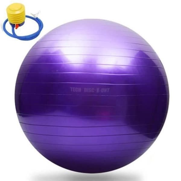 TD® Swiss Ball for Fitness Yoga - 65 cm Anti-burst + pump lila - Birthing Ball