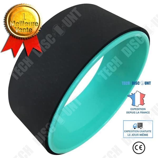 TD® Fitness Tillbehör - Bodybuilding,4-delad Yogautrustning Set Yoga Wheel Bomull Stretching EVA Stabilitetsrem - Svart E
