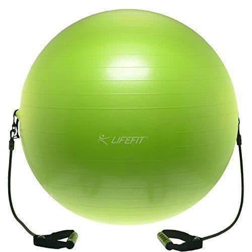 Gymnastikboll med Lifefit expanders - Ljusgrön - 55 cm - Blandad vuxenkondition