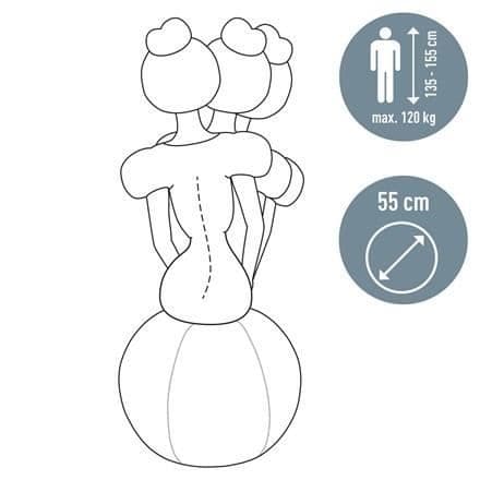 Stolballong - Leitz - Ergo - 55 cm - Ljusgrå - Kipp-säker TÜV