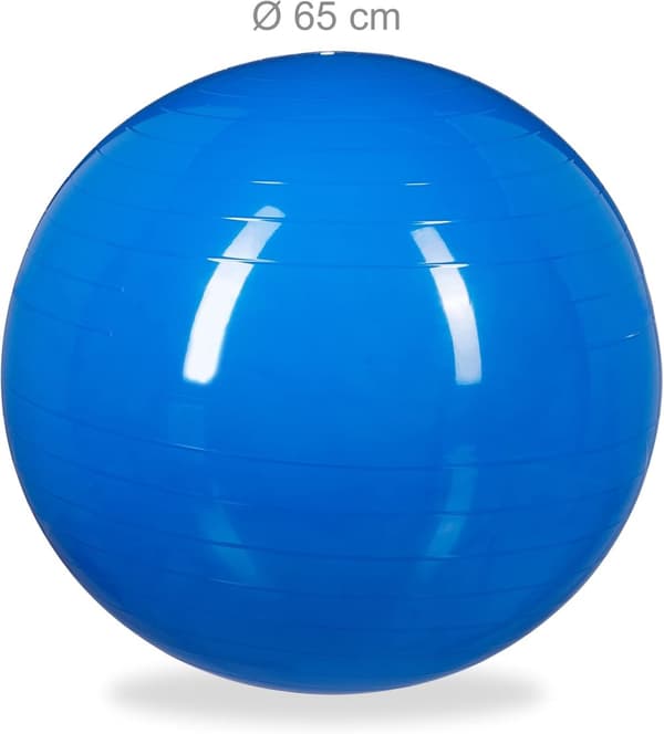 Relaxdays jooga-kuntopallo, istumiseen, 65 cm pumppu mukana