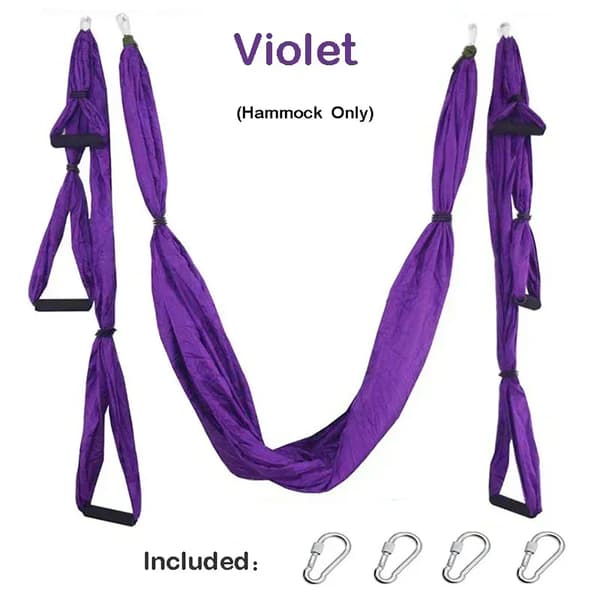 Aerial Hammock, 200 kg Belastningsevne, Fuld Inversionsværktøj,lilla