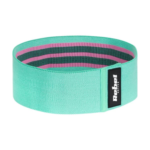 Sæt med træningsbånd - Mini Band M, 27-55 kg, 3 materialebånd, REBEL ACTIVE