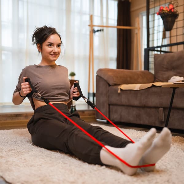 Sæt med modstandsbånd til øvelser - Power Tube Sæt, 5-30 kg, 5 bånd, REBEL ACTIVE