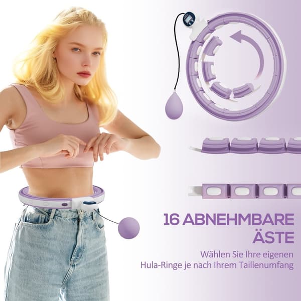 Smart Hula Hoop, 76-113 cm, Lilla