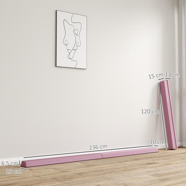 Balansbalk, 236 cm, 236x10/15x6.5 cm, Rosa