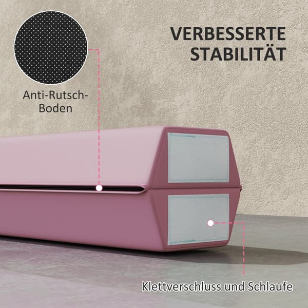 Balansbalk, 236 cm, 236x10/15x6.5 cm, Rosa