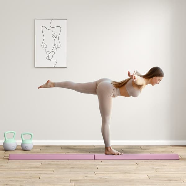 Balansbalk, 236 cm, 236x10/15x6.5 cm, Rosa
