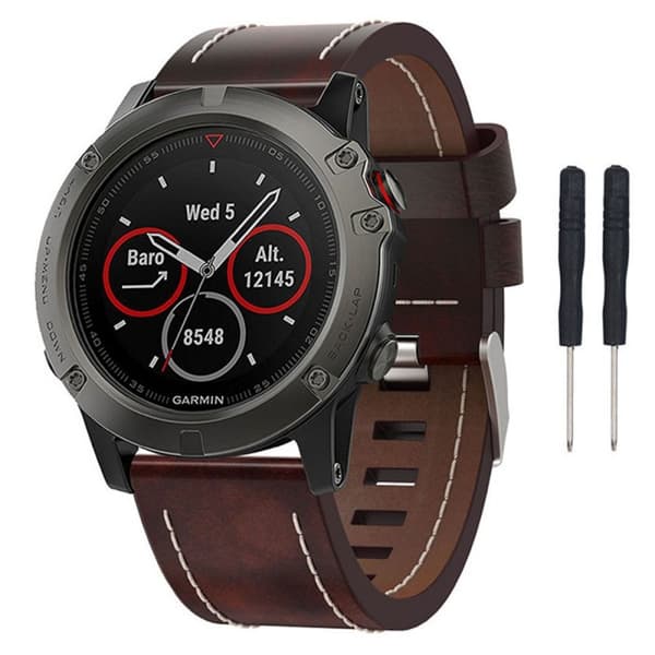 Läder Armband Garmin Fenix 3 / 5X / 5X Plus - Brun