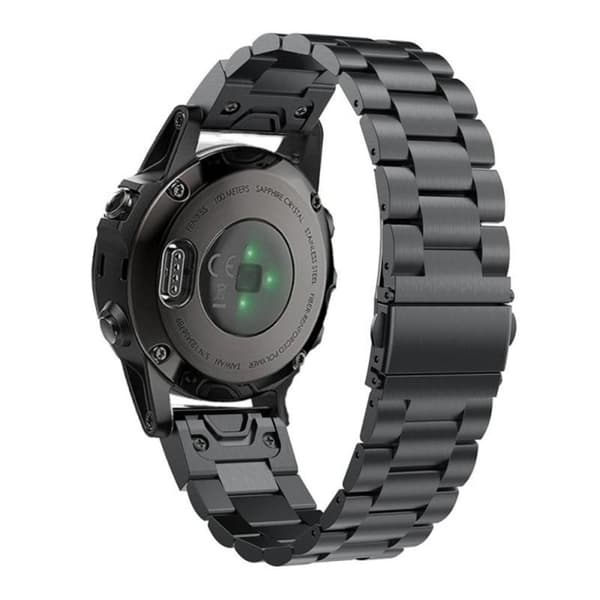 Rustfritt stål armbånd Garmin Fenix 5S - svart