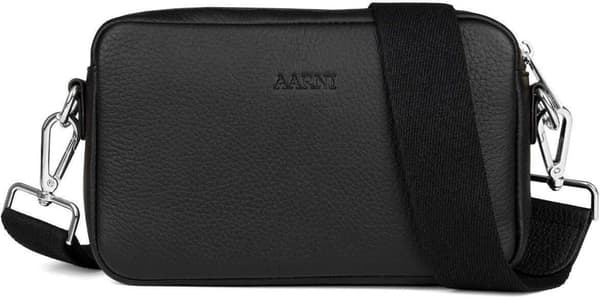 Aarni Crossbody Bag, svart, silverfärgad dragkedja
