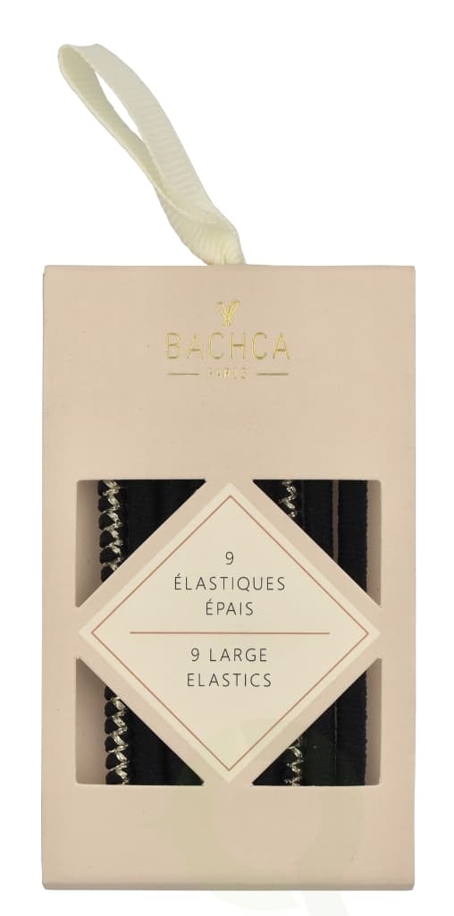 Bachca Paris Thick Hair Elastics Set 9 piece 9 Pieces Black & Lurex