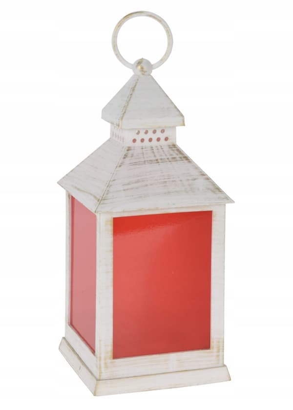 Julelanterne med LED-flamme hvid 23x10 cm