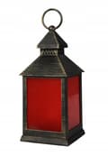 Miniatyrbillede 1 af 2: Julelanterne med LED-flamme sort 23x10 cm