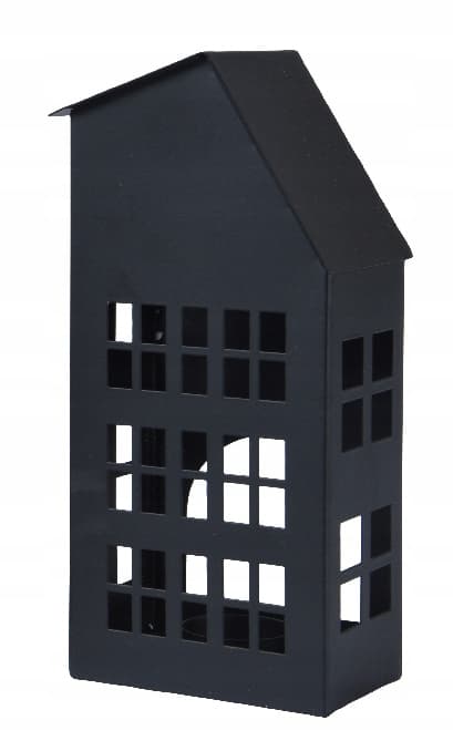 Kynttilänjalka, jouluhahmo, musta talo, 25 x 10,5 x 8 cm, 1 kpl.
