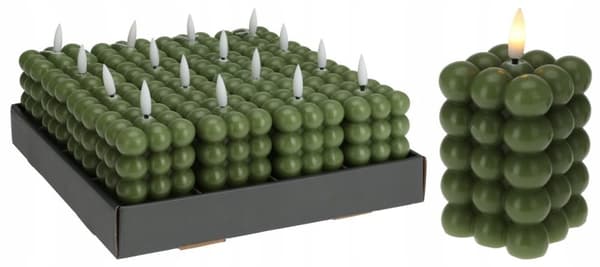 LED-kynttilä paristokäyttöinen 6x8,8 cm vihreä