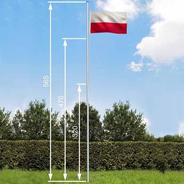 Aluminium flagstang - justerbar højde - Polen