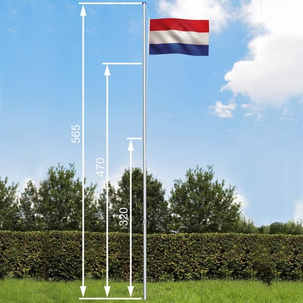 Aluminium flagstang - justerbar højde - Holland