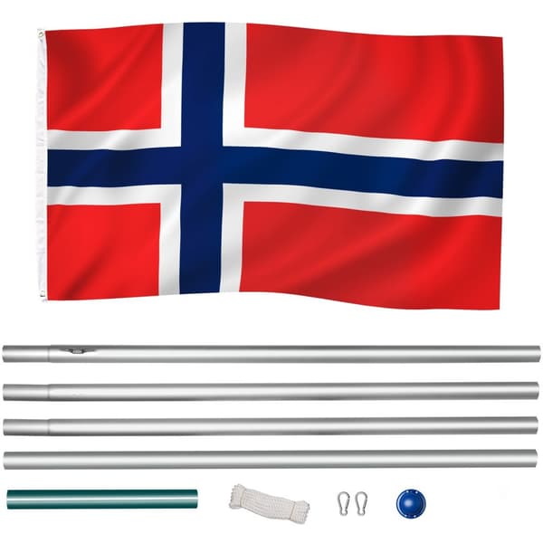 Aluminium flagstang - justerbar højde - Norge