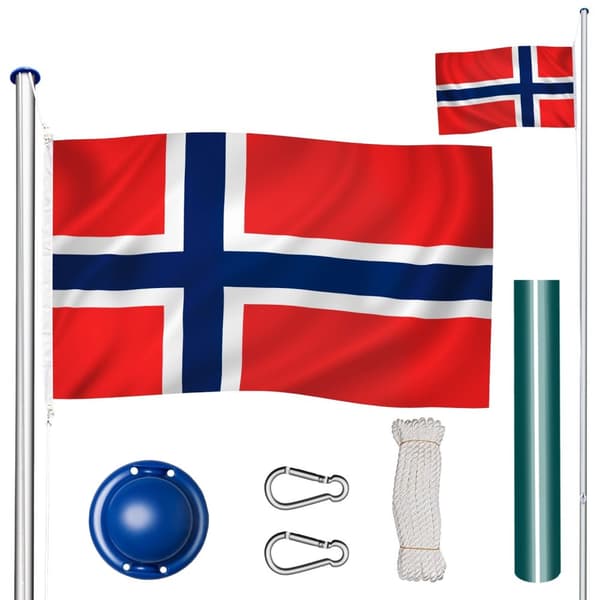 Aluminium flagstang - justerbar højde - Norge
