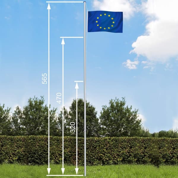 Aluminium flagstang - justerbar højde - Europa
