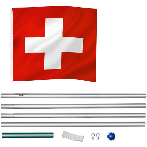 Aluminium flagstang - justerbar højde - Schweiz