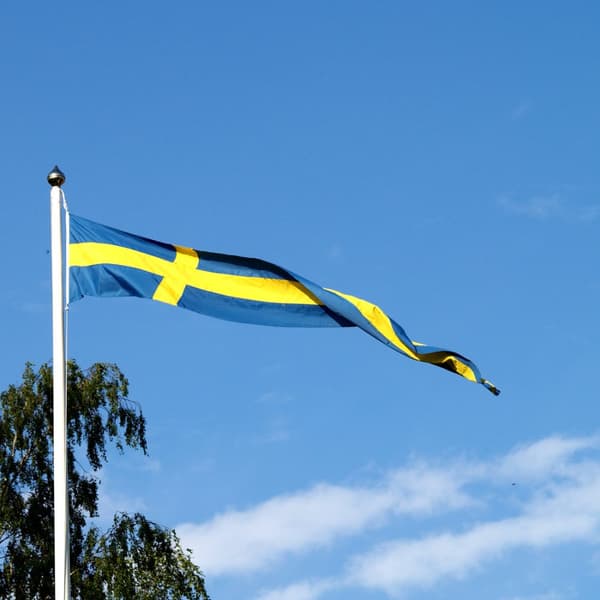 Korsvimpel till flaggstång Adela, Sverige, flaggvävd polyester, 400 x 50 cm