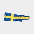 Miniatyrbild 1 av 4: Korsvimpel till flaggstång Adela, Sverige, flaggvävd polyester, 400 x 50 cm