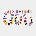 Miniatyrbild 5 av 6: Flaggspel med signalflaggor NOCK Eggegrund, 36 flaggor, 30 x 10 cm / 18 x 15 cm, 11 meter