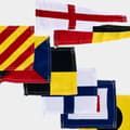 Miniatyrbild 2 av 6: Flaggspel med signalflaggor NOCK Eggegrund, 36 flaggor, 30 x 10 cm / 18 x 15 cm, 11 meter