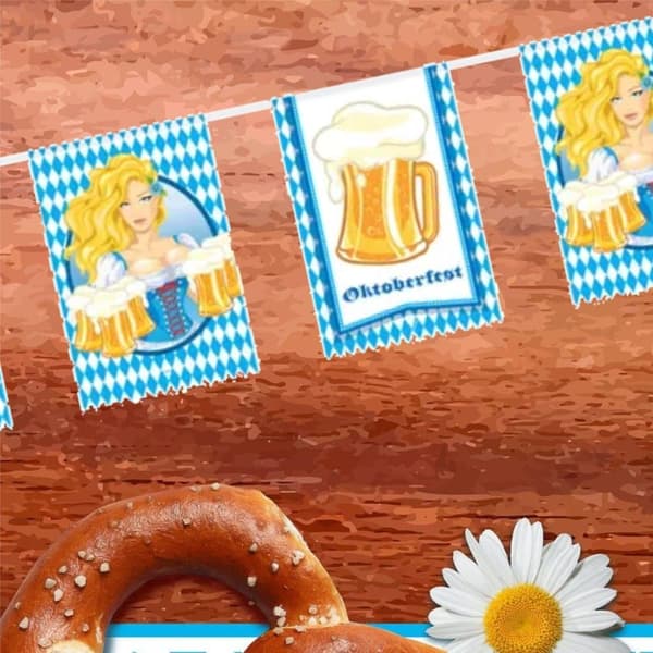 Oktoberfest Ölfest Flagg -vimpelgirlang, Bayerska Flaggan, Oktoberfest Banderoll, Festtillbehör, Oktoberfest Dekorationer, Oktoberfest Dekorationer